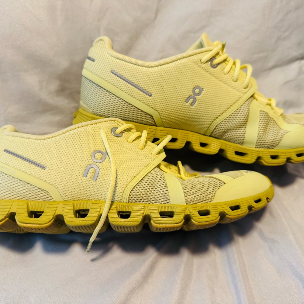 On Cloud Running Lemon Yellow Athletic Shoes